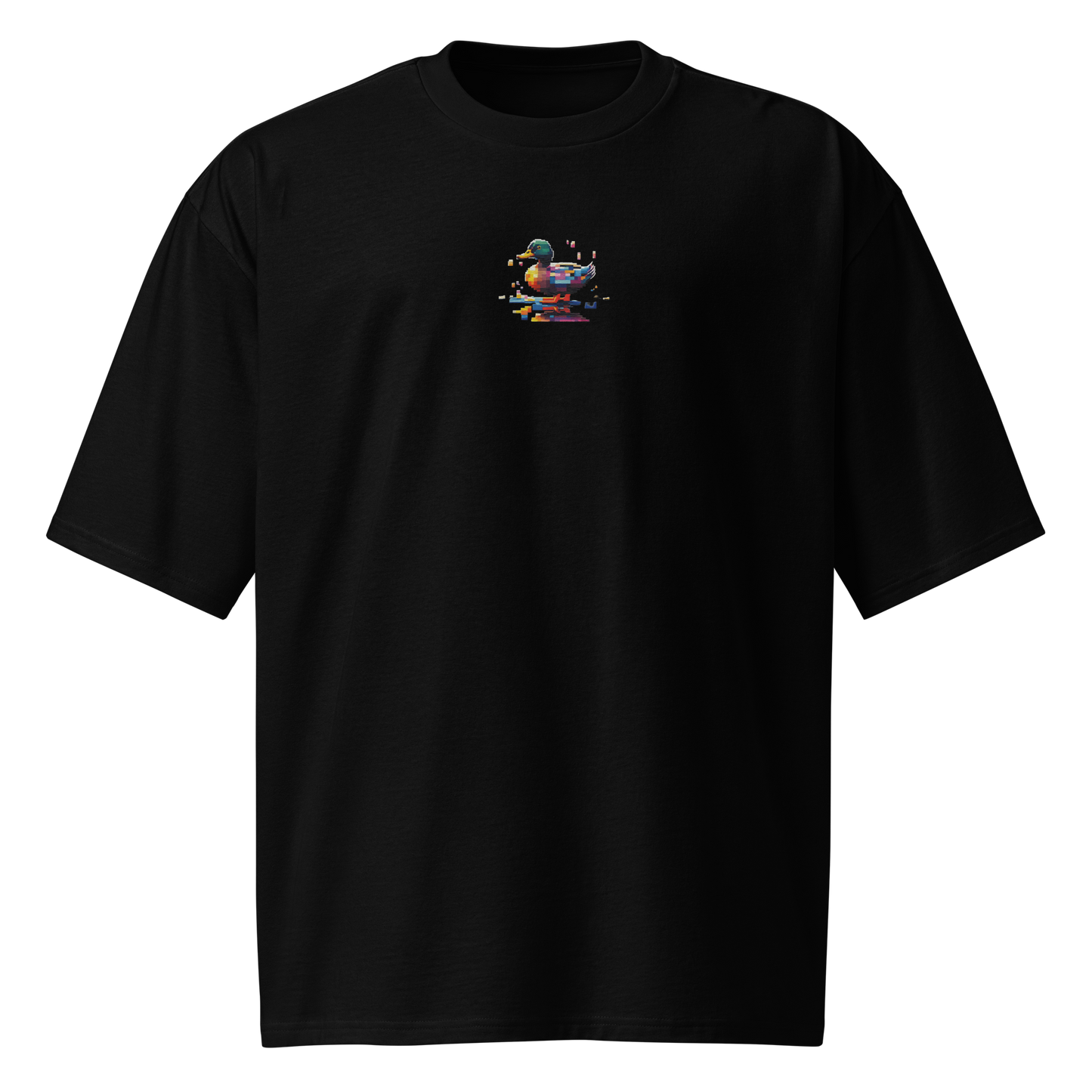 Product mockup duckling oversized t-shirt black front view 