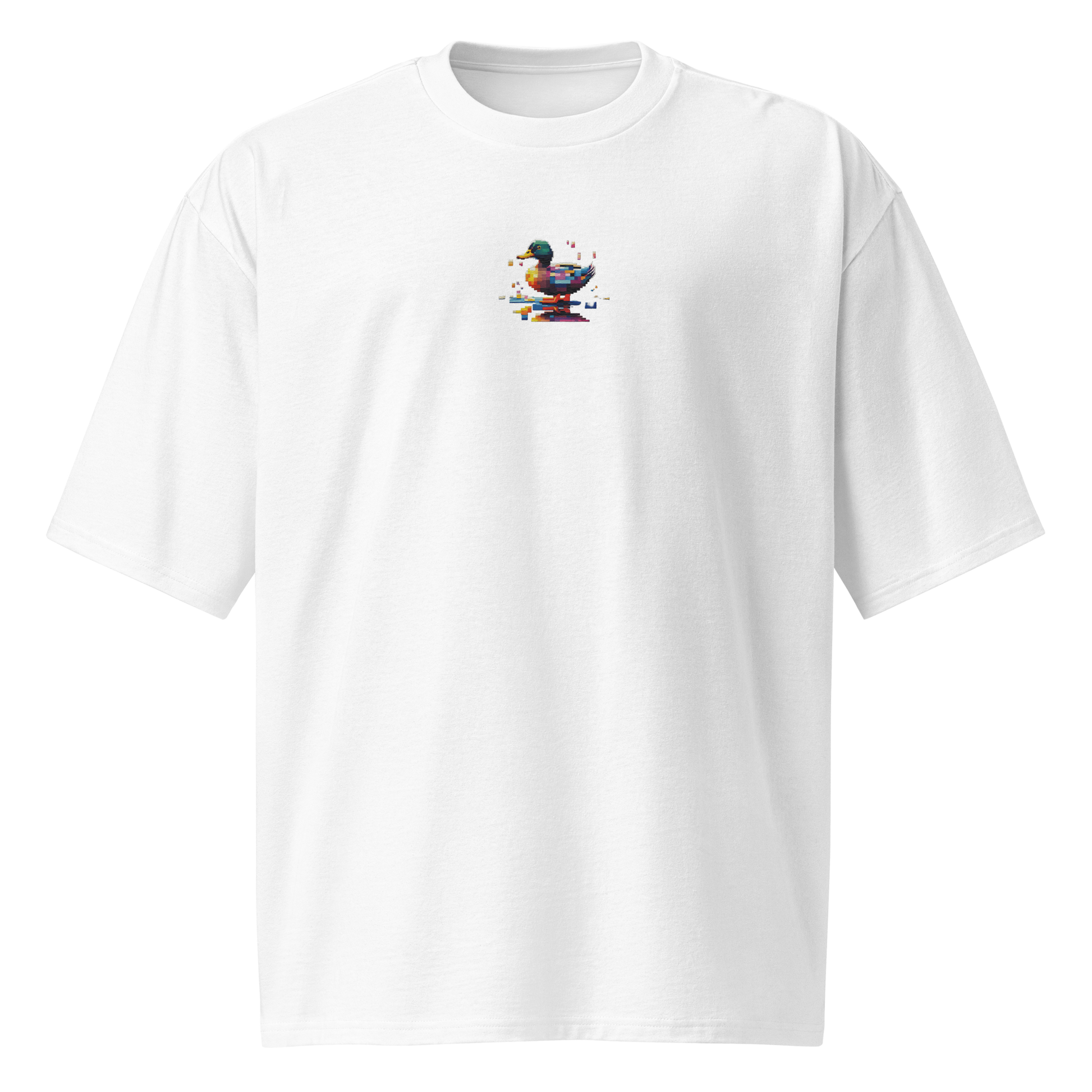 Product mockup duckling oversized t-shirt white t-shirt front view