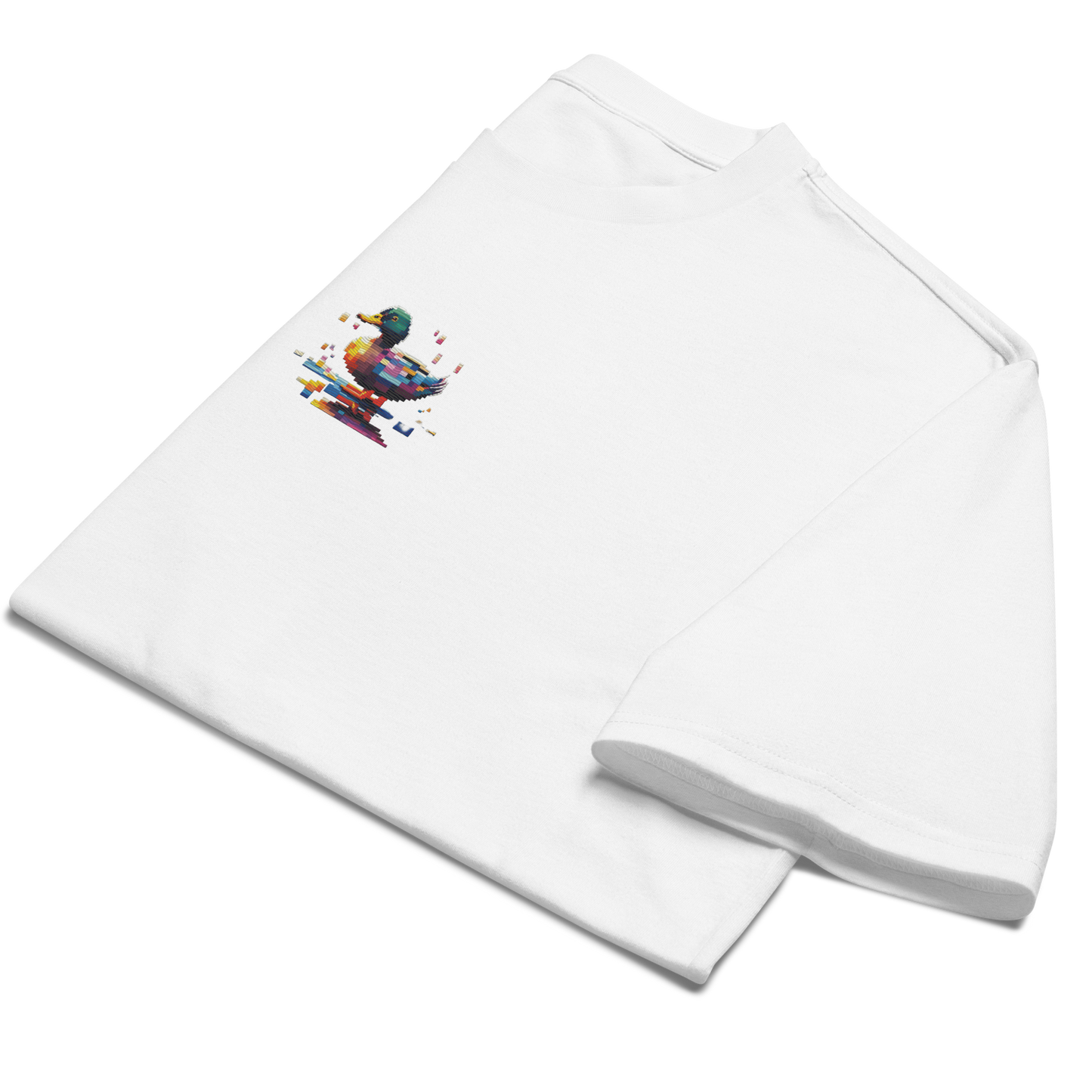 Product mockup duckling oversized t-shirt  white folded 