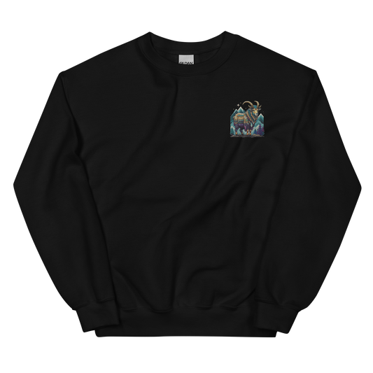 Product mockup goat pullover front view black 